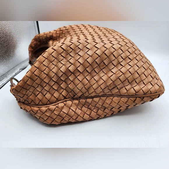 Donna Dixon Vintage Woven Hobo Tan Leather Shoulder Bag - Picture 7 of 14